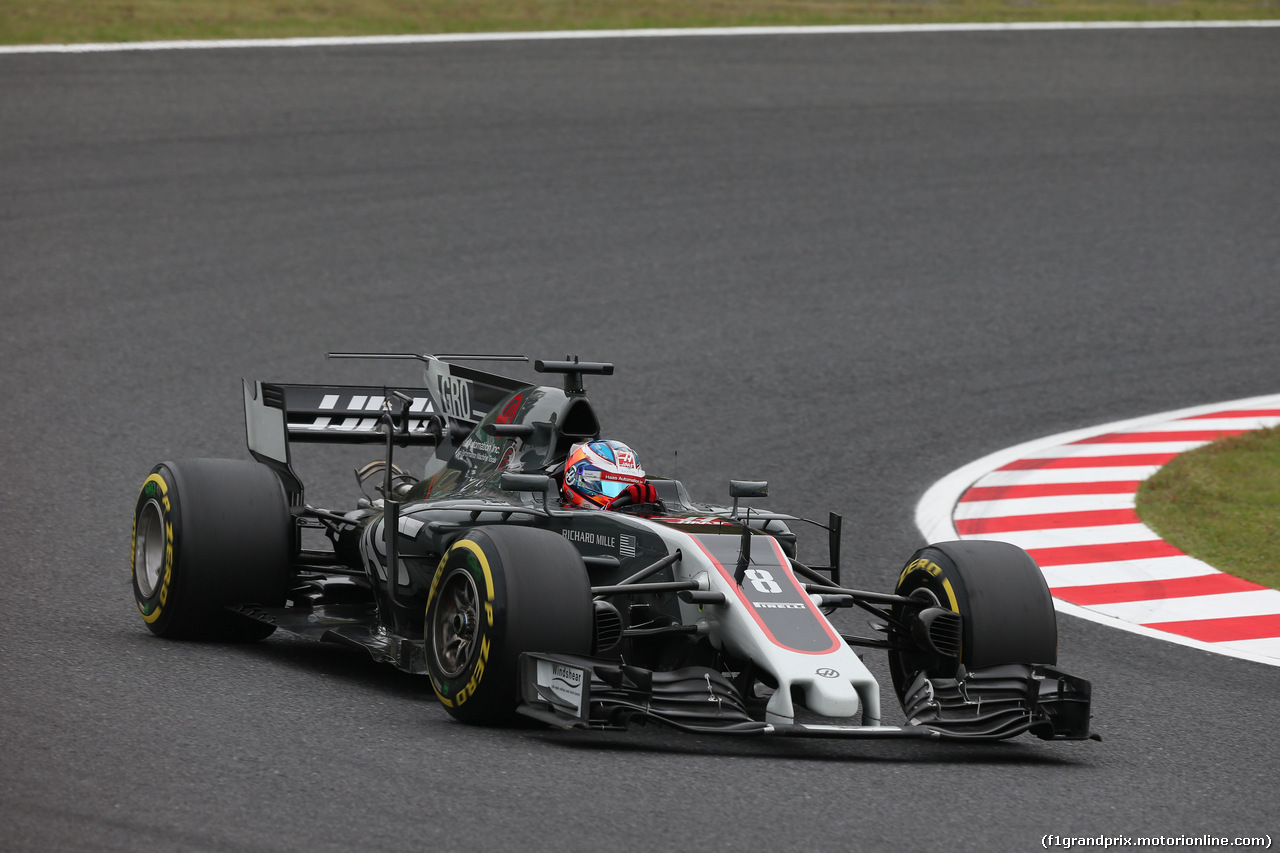 GP GIAPPONE, 06.10.2017- Prove Libere 1, Romain Grosjean (FRA) Haas F1 Team VF-17