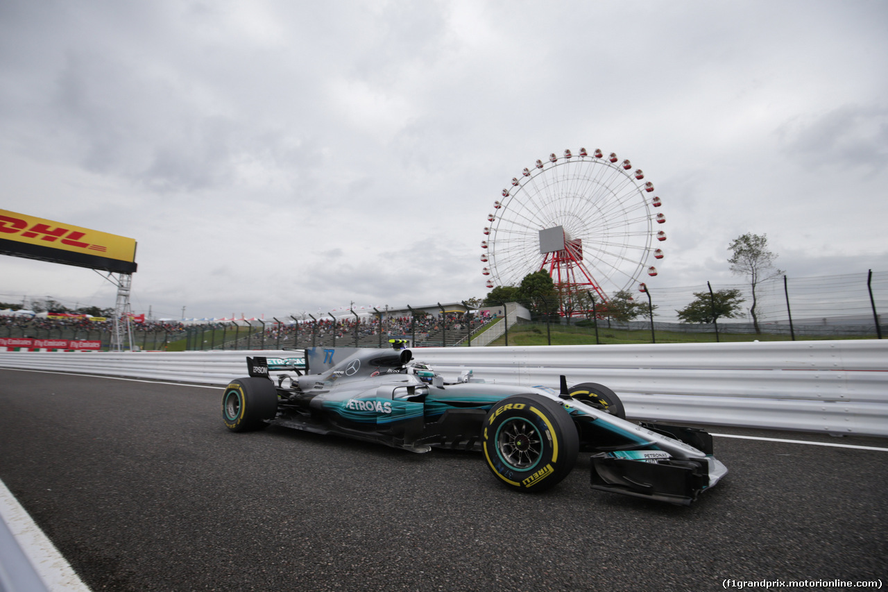 GP GIAPPONE, 06.10.2017- Prove Libere 1, Valtteri Bottas (FIN) Mercedes AMG F1 W08