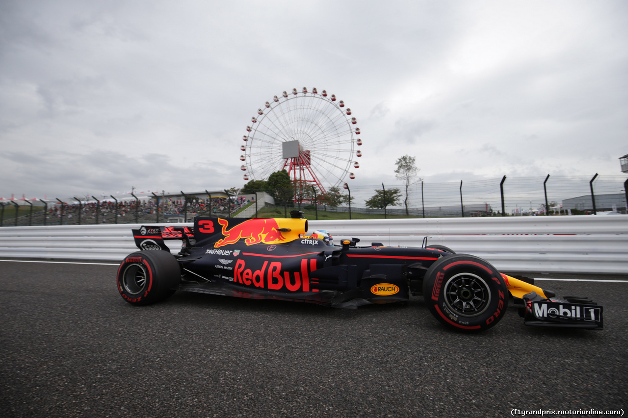 GP GIAPPONE, 06.10.2017- Prove Libere 1,  Daniel Ricciardo (AUS) Red Bull Racing RB13