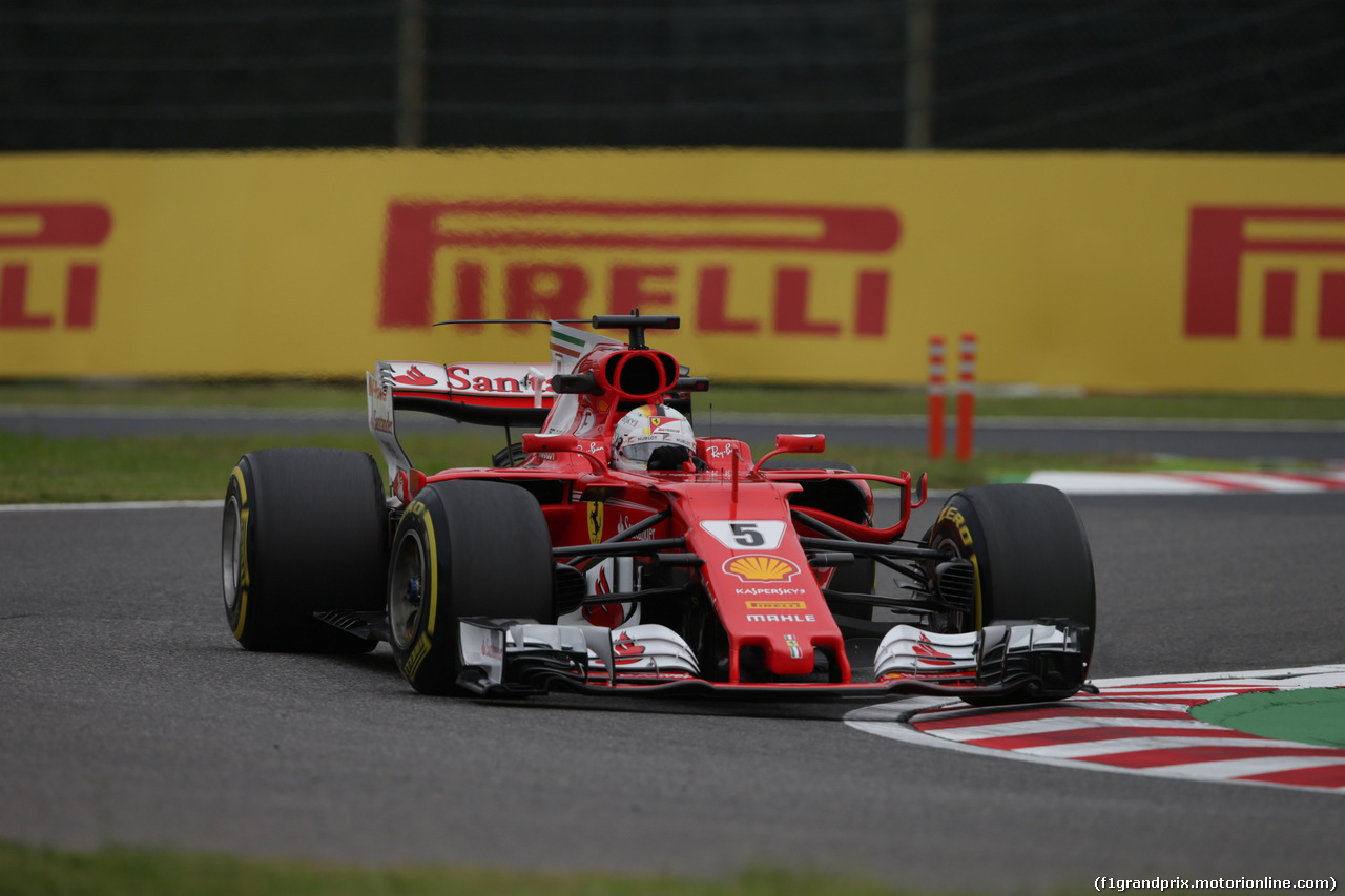 GP GIAPPONE, 06.10.2017- Prove Libere 1, Sebastian Vettel (GER) Ferrari SF70H