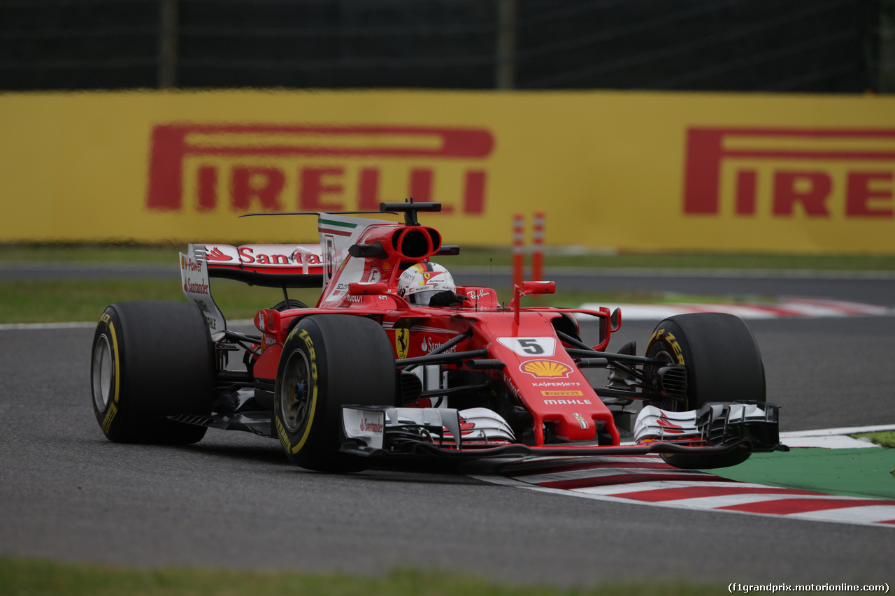 GP GIAPPONE, 06.10.2017- Prove Libere 1, Sebastian Vettel (GER) Ferrari SF70H