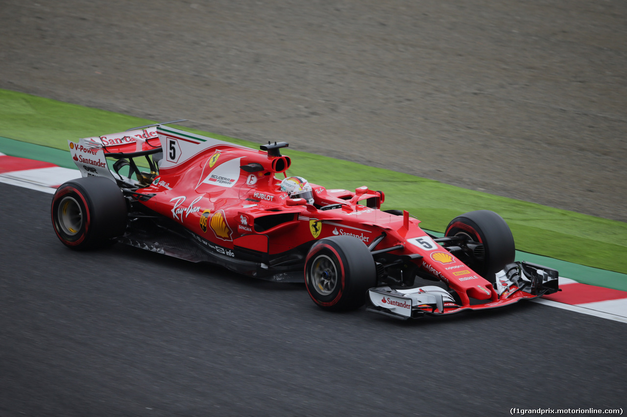 GP GIAPPONE, 06.10.2017- Prove Libere 1, Sebastian Vettel (GER) Ferrari SF70H