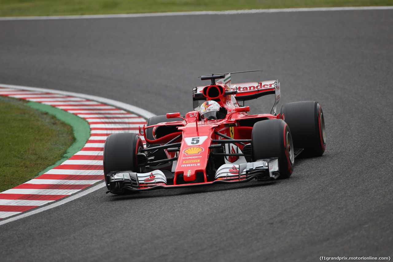 GP GIAPPONE, 06.10.2017- Prove Libere 1, Sebastian Vettel (GER) Ferrari SF70H