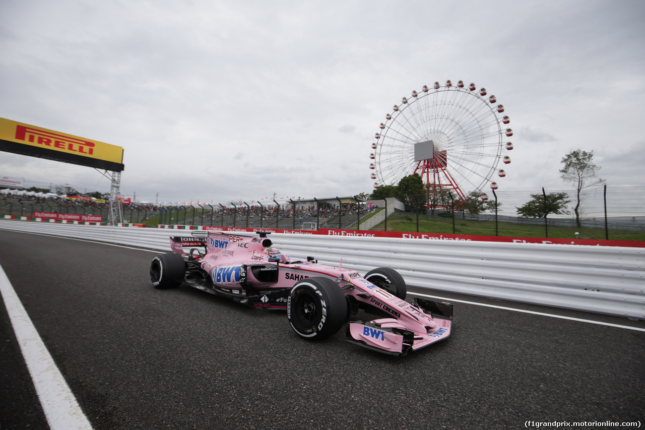 GP GIAPPONE, 06.10.2017- Prove Libere 1, Sergio Perez (MEX) Sahara Force India F1 VJM010