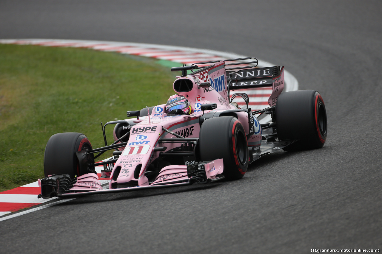 GP GIAPPONE, 06.10.2017- Prove Libere 1, Sergio Perez (MEX) Sahara Force India F1 VJM010