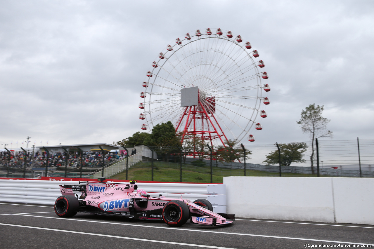 GP GIAPPONE, 06.10.2017- Prove Libere 1, Esteban Ocon (FRA) Sahara Force India F1 VJM10