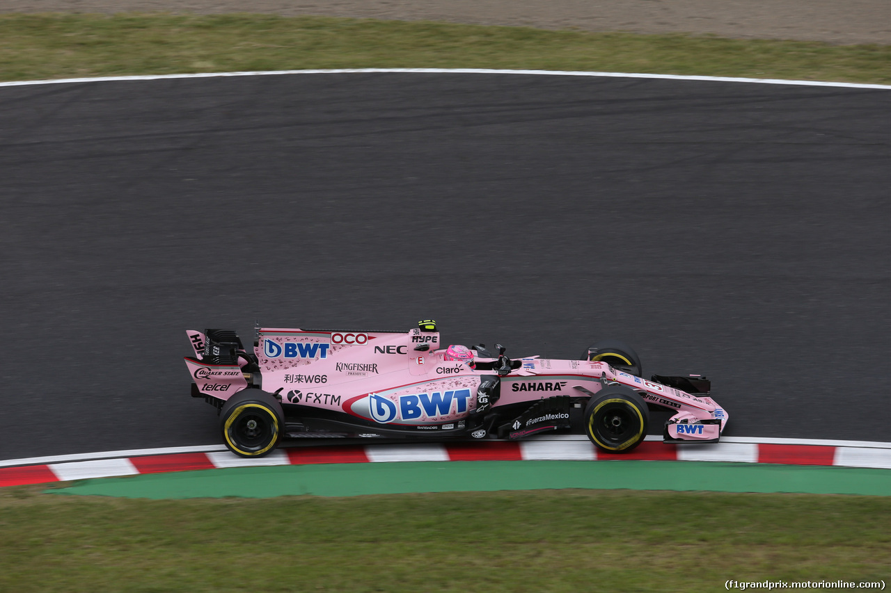 GP GIAPPONE, 06.10.2017- Prove Libere 1, Esteban Ocon (FRA) Sahara Force India F1 VJM10