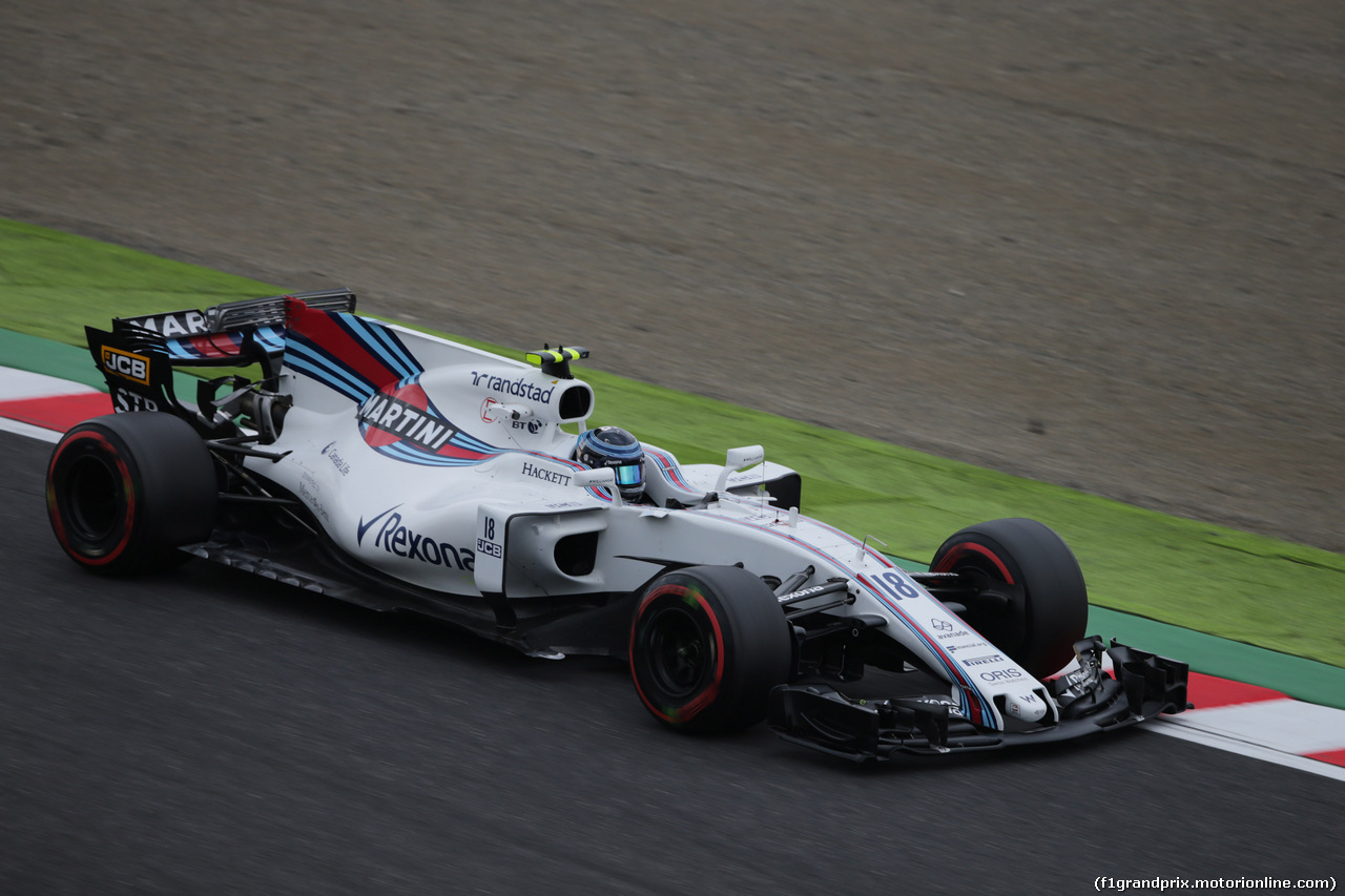 GP GIAPPONE, 06.10.2017- Prove Libere 1, Lance Stroll (CDN) Williams FW40