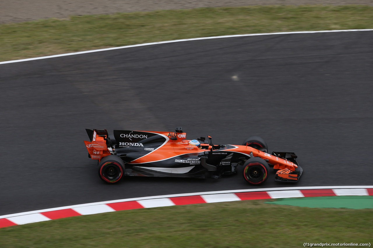 GP GIAPPONE, 06.10.2017- Prove Libere 1, Fernando Alonso (ESP) McLaren Honda MCL32