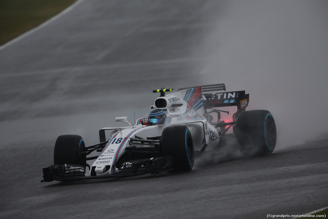 GP GIAPPONE, 06.10.2017- Prove Libere 2, Lance Stroll (CDN) Williams FW40