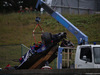 GP GIAPPONE, 06.10.2017- Free Practice 1, Carlos Sainz Jr (ESP) Scuderia Toro Rosso STR12 on the tow truck after the crash