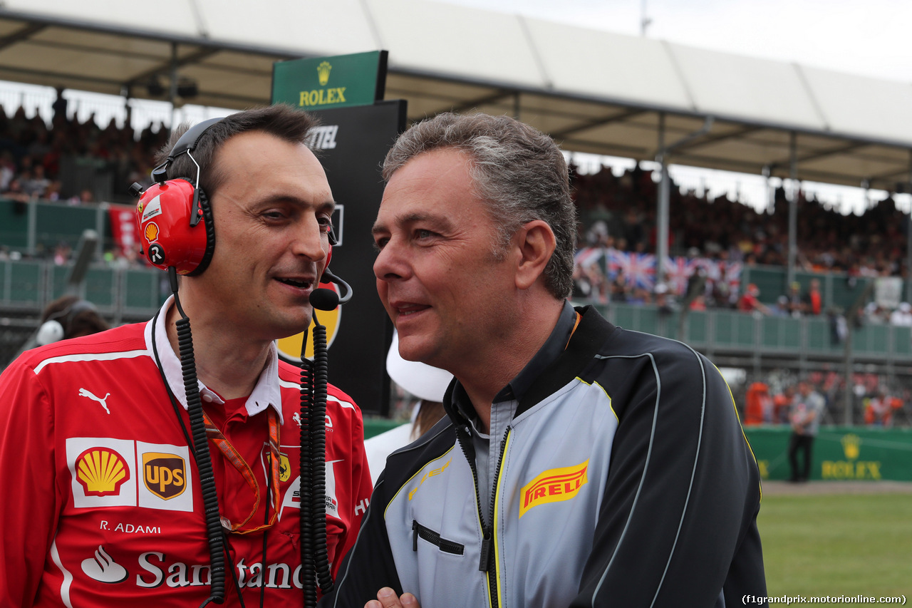 GP GRAN BRETAGNA, 16.07.2017 - Gara, Riccardo Adami (ITA) Ferrari Gara Engineer e Mario Isola (ITA), Pirelli Racing Manager