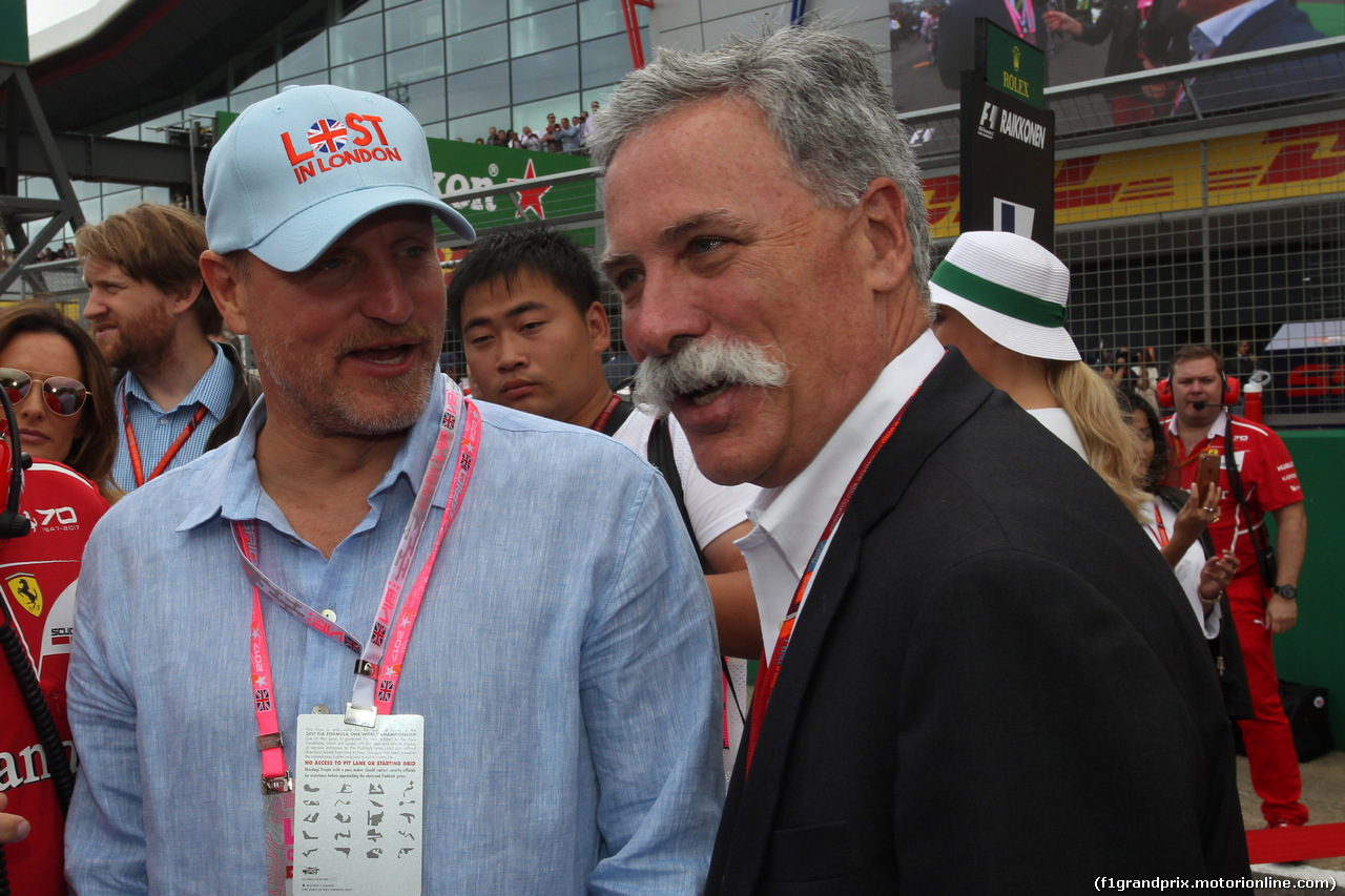 GP GRAN BRETAGNA, 16.07.2017 - Gara, Owen Wilson (USA) Actor e Chase Carey (USA) Formula One Group Chairman