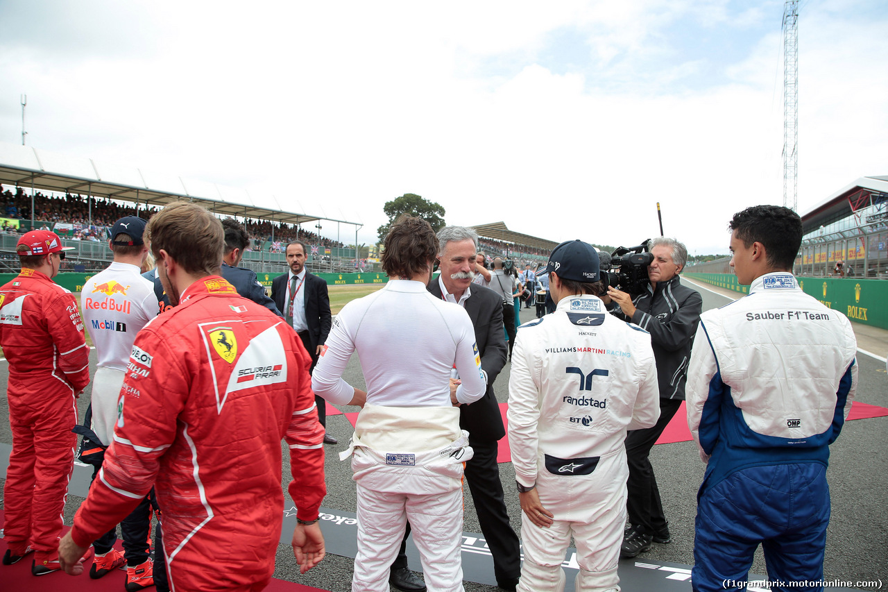 GP GRAN BRETAGNA, 16.07.2017 - Gara, Chase Carey (USA) Formula One Group Chairman e Fernando Alonso (ESP) McLaren MCL32