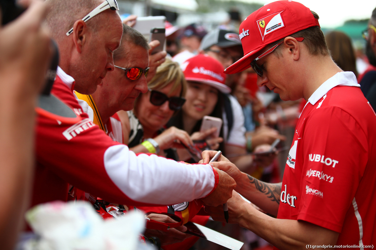 GP GRAN BRETAGNA, 13.07.2017 - Autograph session, Kimi Raikkonen (FIN) Ferrari SF70H
