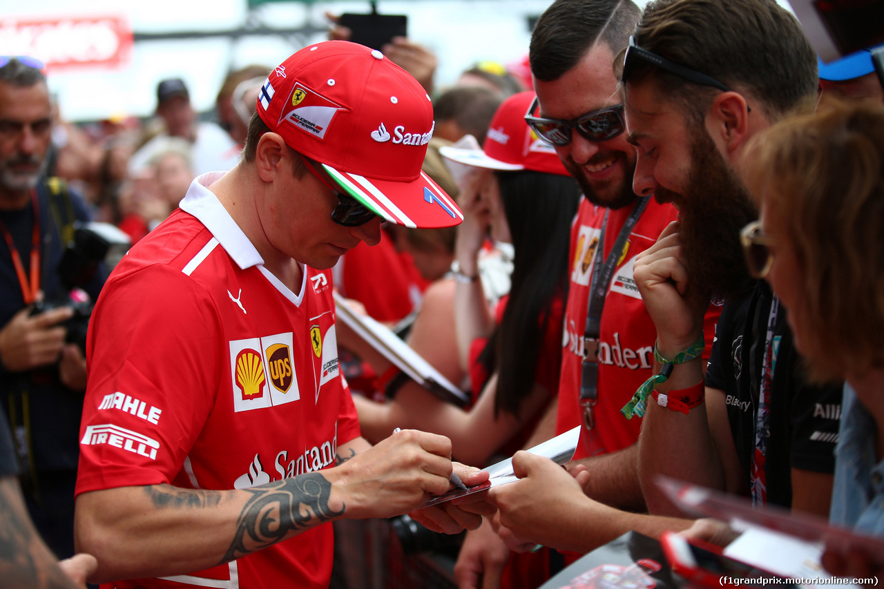 GP GRAN BRETAGNA, 13.07.2017 - Autograph session, Kimi Raikkonen (FIN) Ferrari SF70H