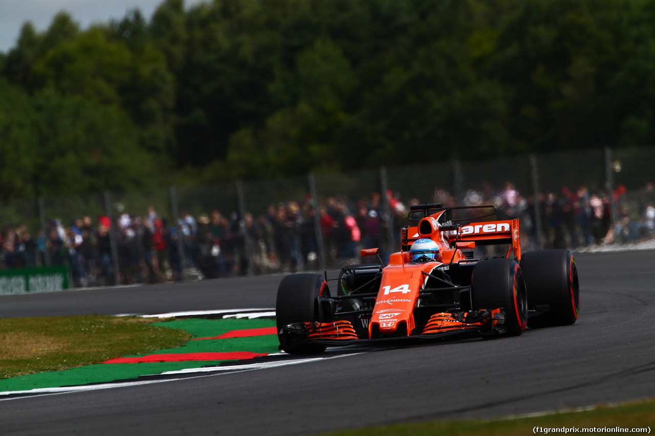 GP GRAN BRETAGNA, 14.07.2017 - Prove Libere 1, Fernando Alonso (ESP) McLaren MCL32