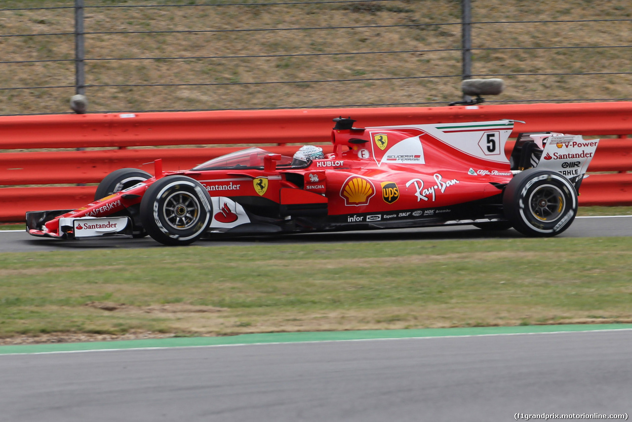 GP GRAN BRETAGNA, 14.07.2017 - Prove Libere 1, Sebastian Vettel (GER) Ferrari SF70H with shield cockpit cover