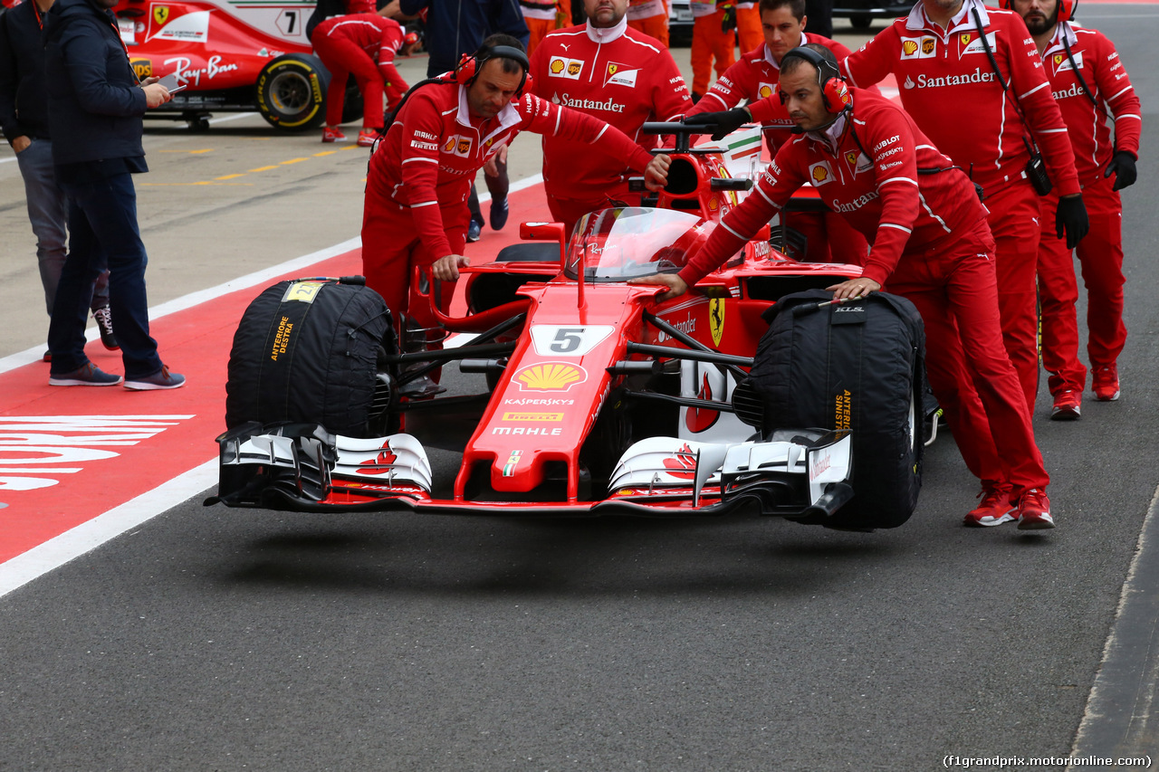 GP GRAN BRETAGNA, 14.07.2017 - Prove Libere 1, Shield cockpit cover on the Ferrari SF70H