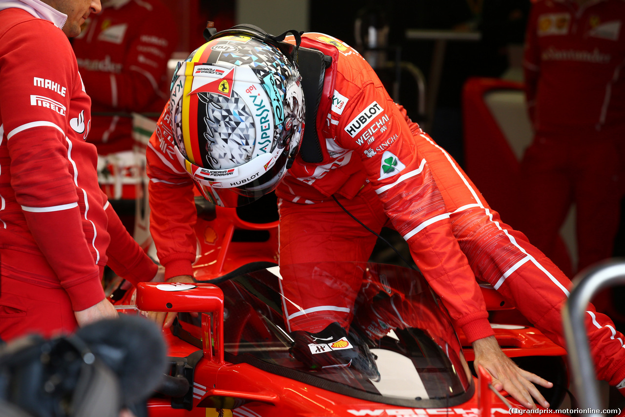 GP GRAN BRETAGNA, 14.07.2017 - Prove Libere 1, Sebastian Vettel (GER) Ferrari SF70H with Shield cockpit cover