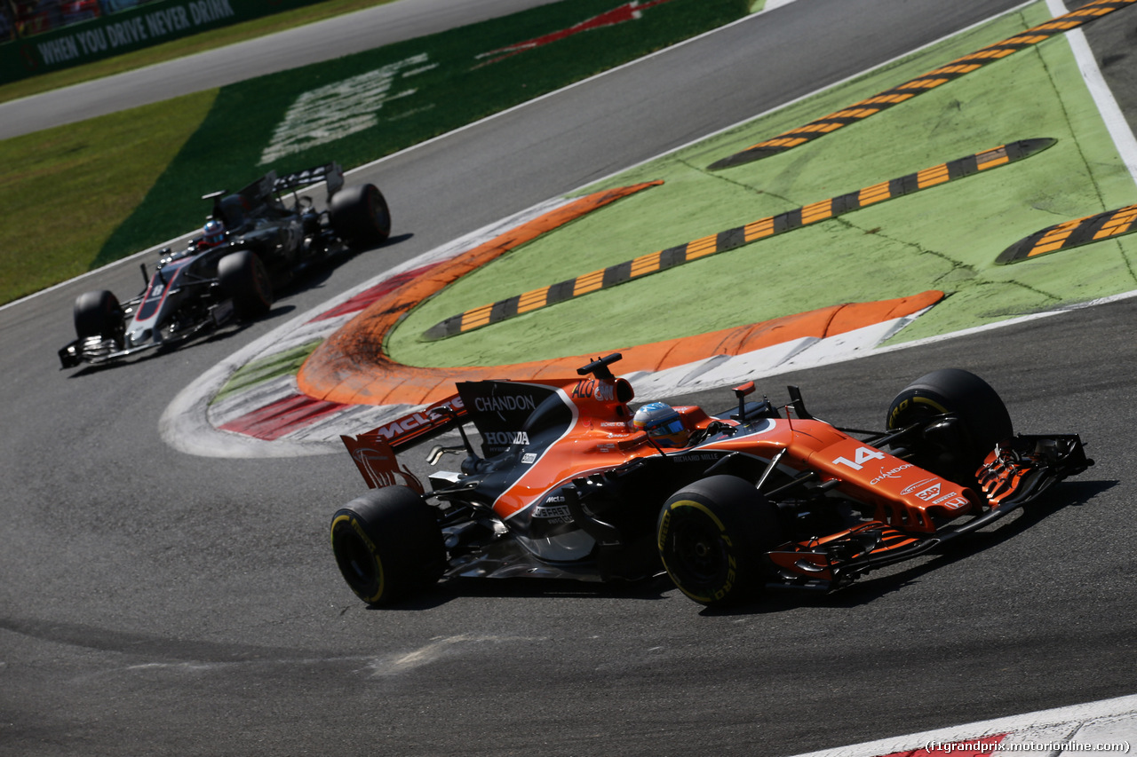 GP ITALIA, 03.09.2017- Gara, Fernando Alonso (ESP) McLaren Honda MCL32