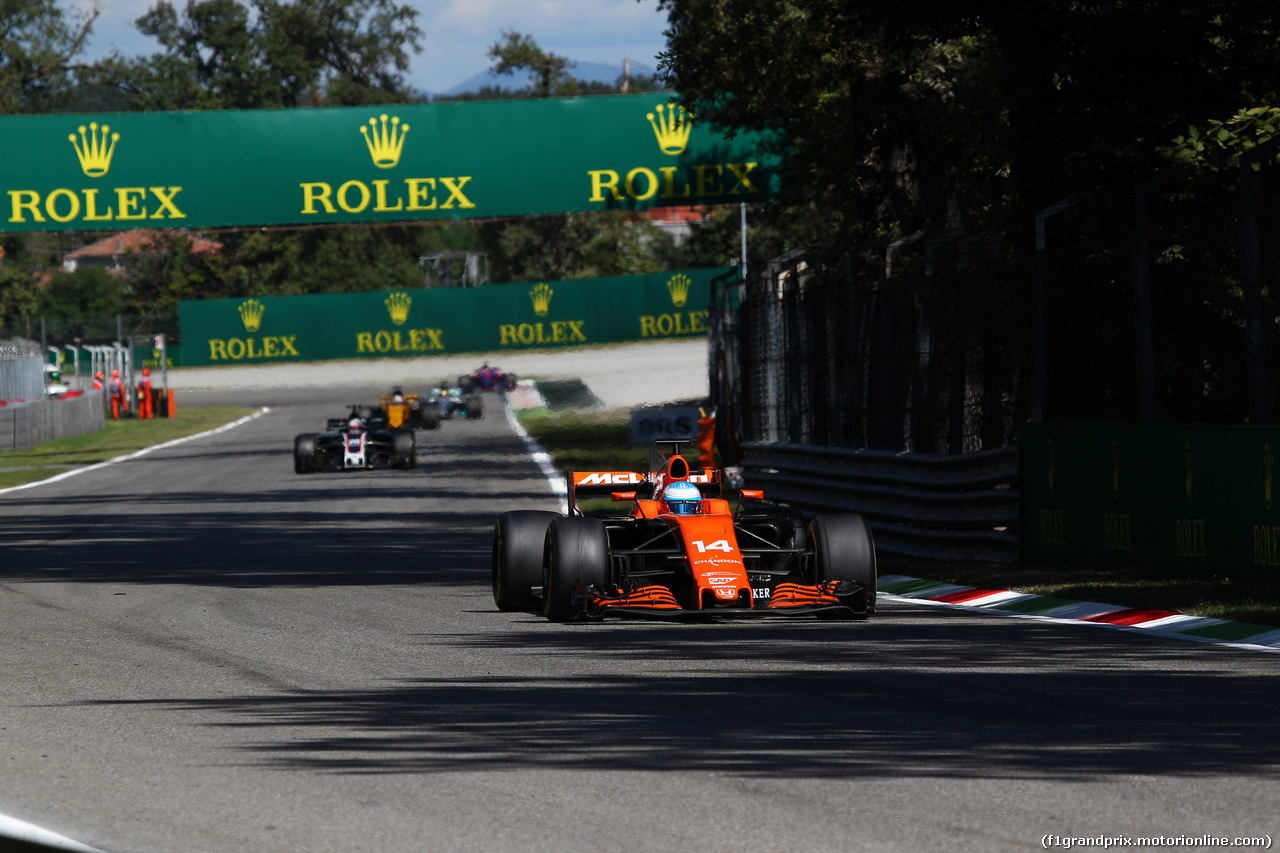 GP ITALIA, 03.09.2017- Gara, Fernando Alonso (ESP) McLaren Honda MCL32