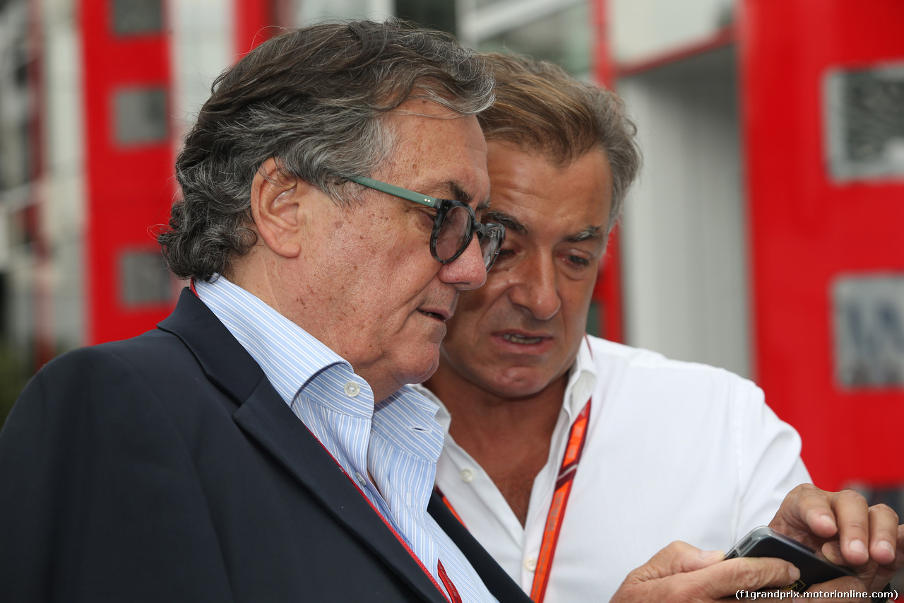 GP ITALIA, 31.08.2017- Giancarlo Minardi (ITA) with Jean Alesi (FRA)