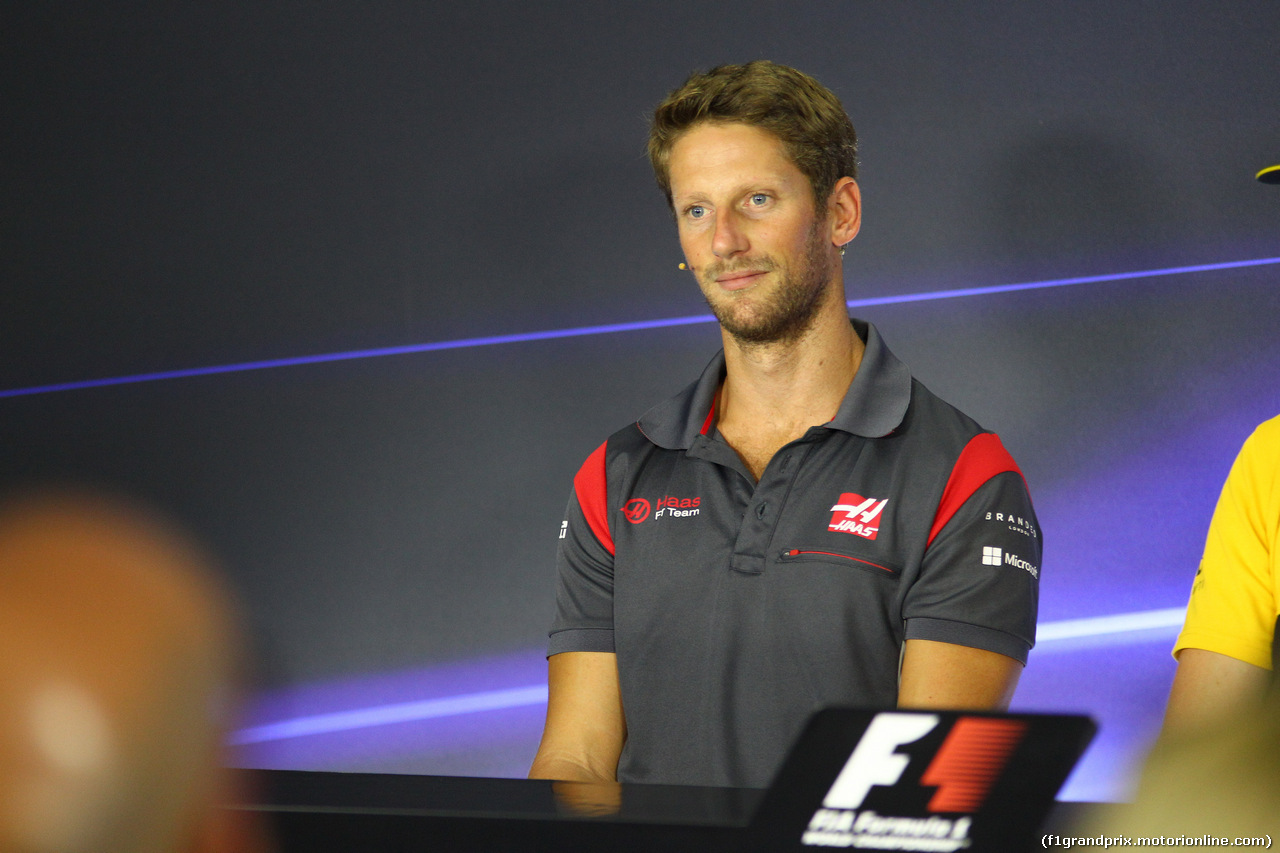 GP ITALIA, 31.08.2017- Giovedi' Press Conference, Romain Grosjean (FRA) Haas F1 Team VF-17