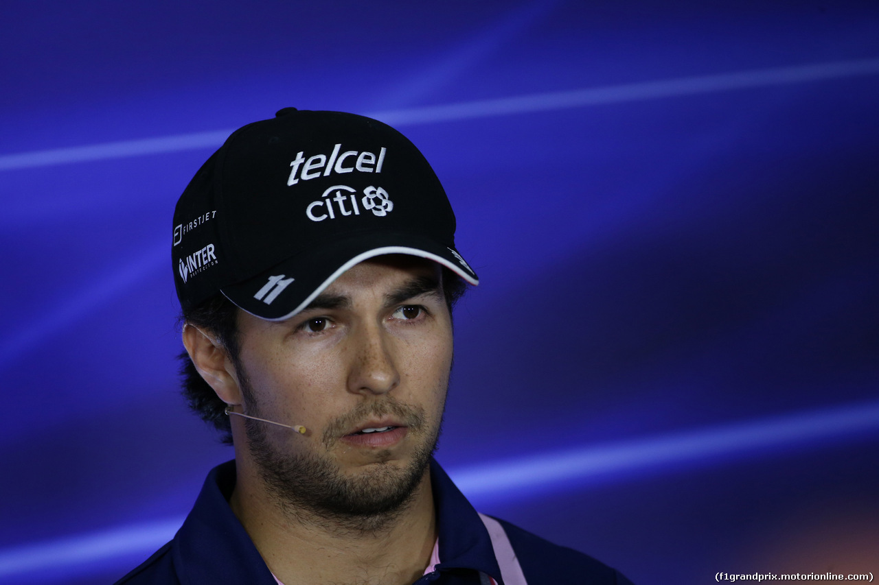 GP ITALIA, 31.08.2017- Giovedi' Press Conference, Sergio Perez (MEX) Sahara Force India F1 VJM010