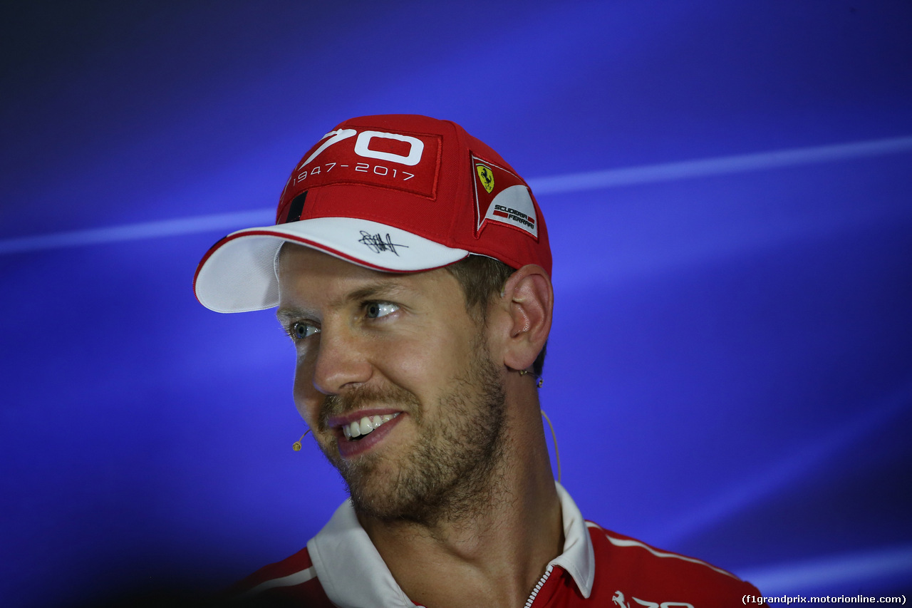 GP ITALIA, 31.08.2017- Giovedi' Press Conference, Sebastian Vettel (GER) Ferrari SF70H