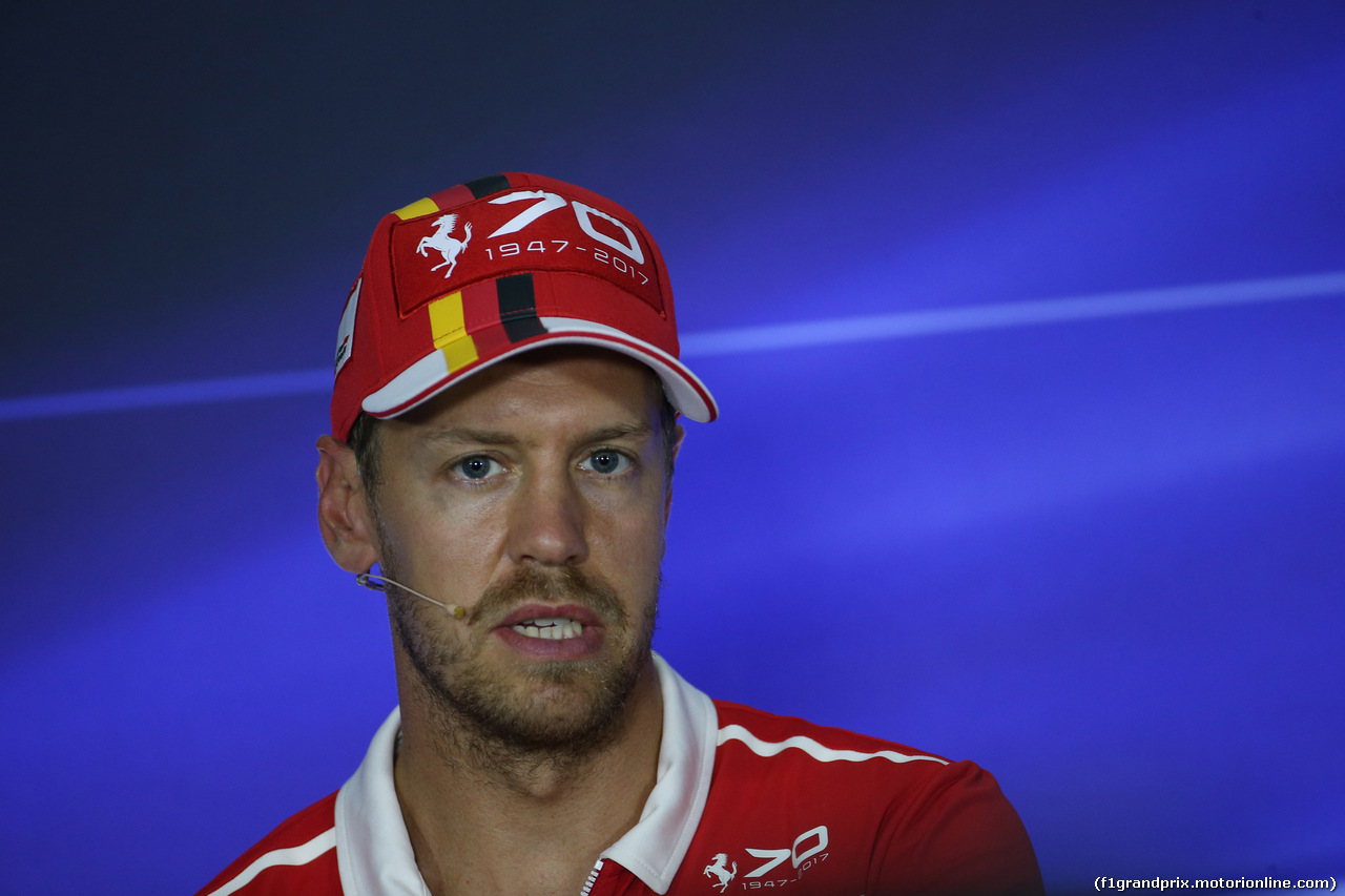 GP ITALIA, 31.08.2017- Giovedi' Press Conference, Sebastian Vettel (GER) Ferrari SF70H
