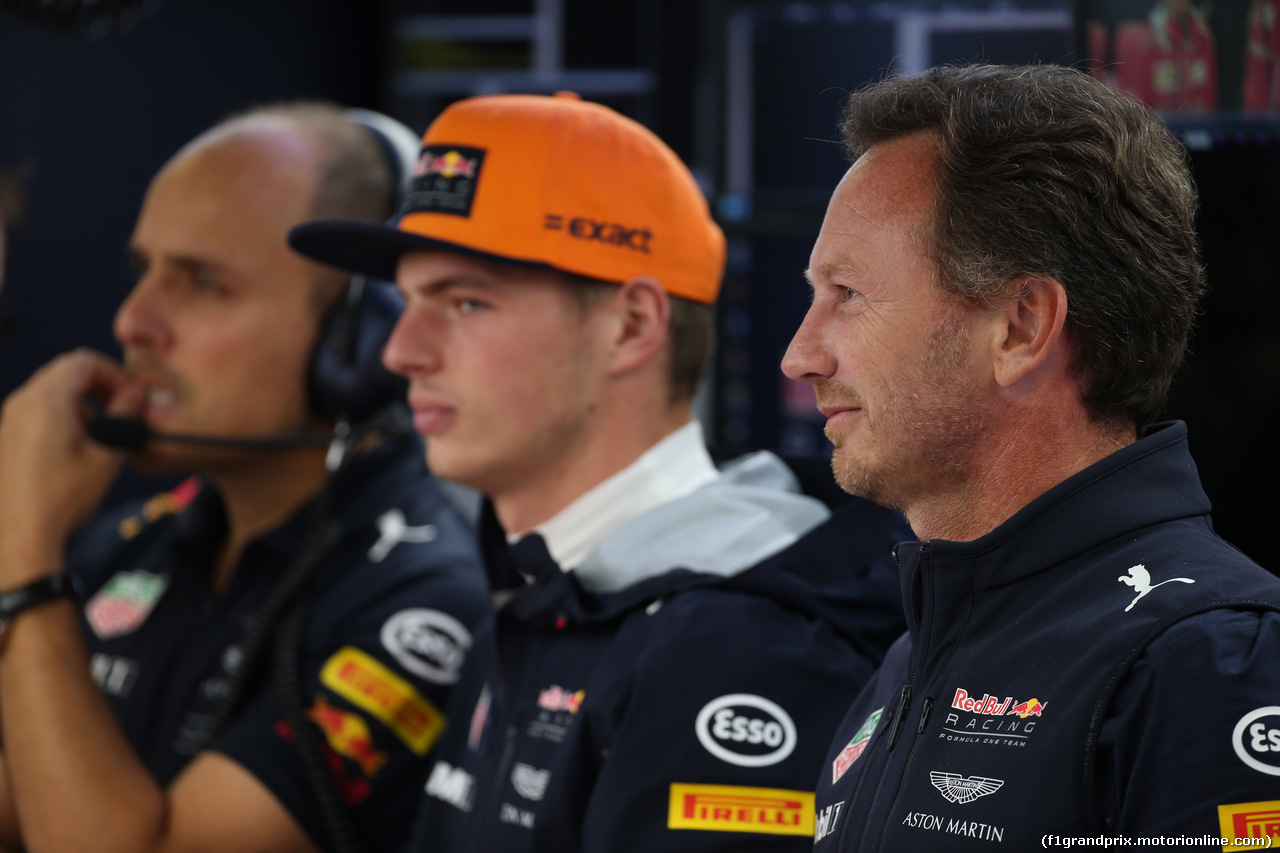 GP ITALIA, 02.09.2017- Free practice 3, Christian Horner (GBR), Red Bull Racing, Sporting Director  e Daniel Ricciardo (AUS) Red Bull Racing RB13