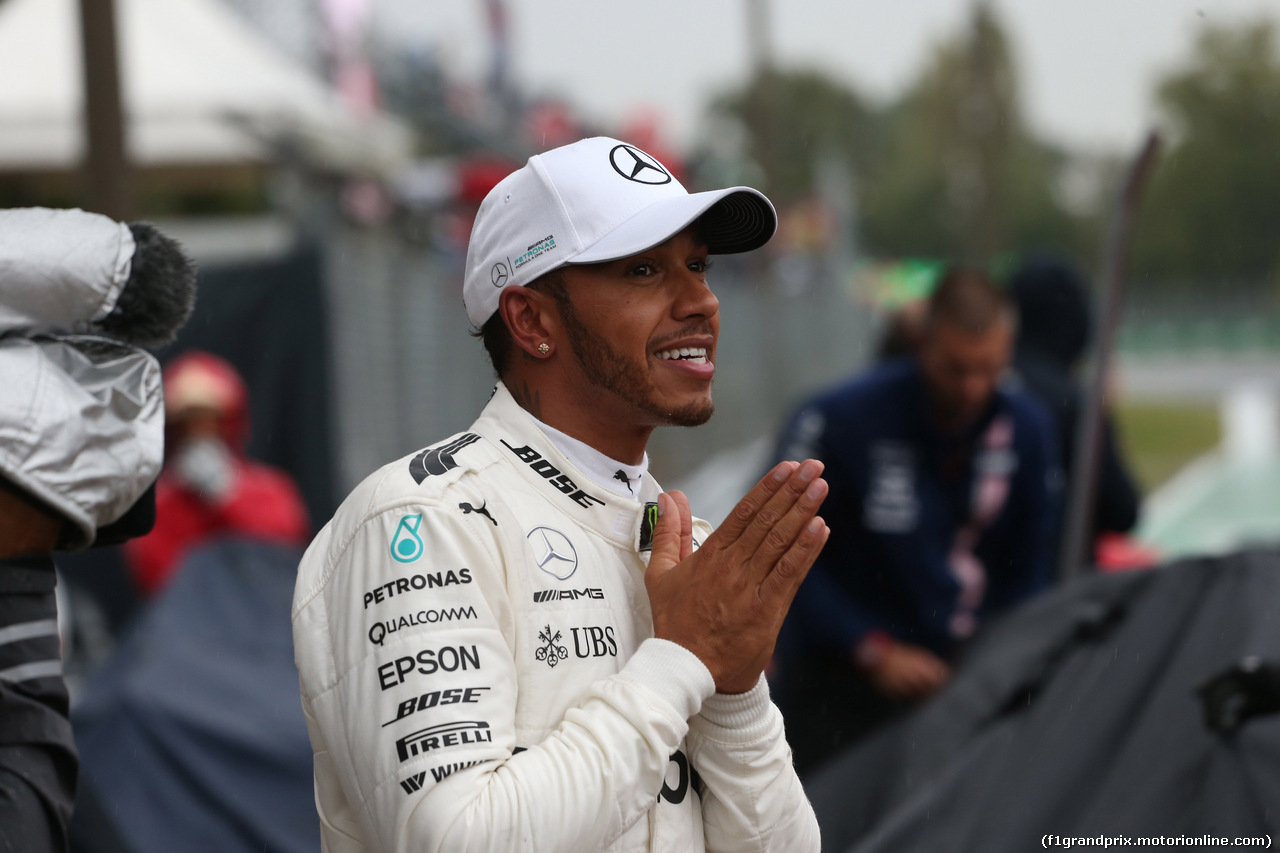GP ITALIA, 02.09.2017- Qualifiche celebration: pole position Lewis Hamilton (GBR) Mercedes AMG F1 W08