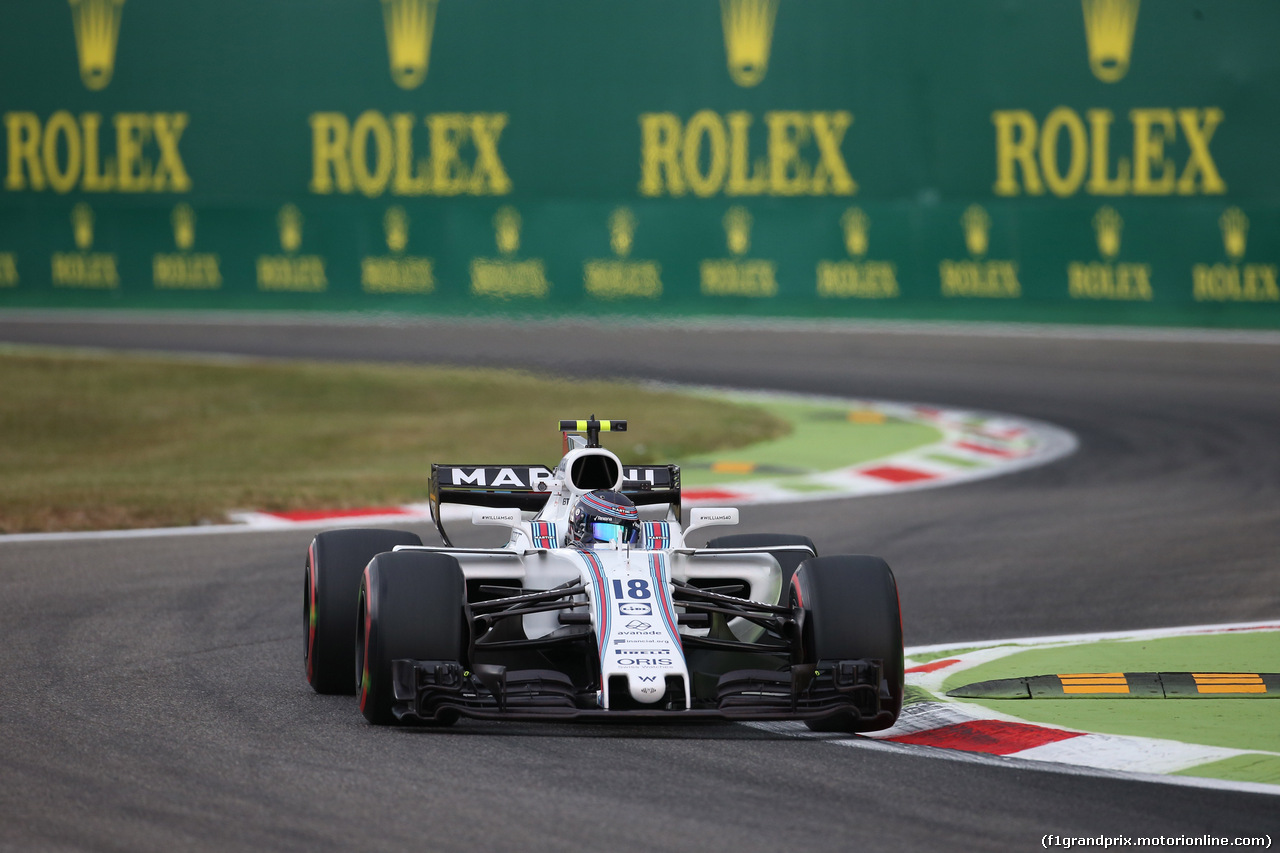 GP ITALIA, 01.09.2017- Prove Libere 1,Lance Stroll (CDN) Williams FW40