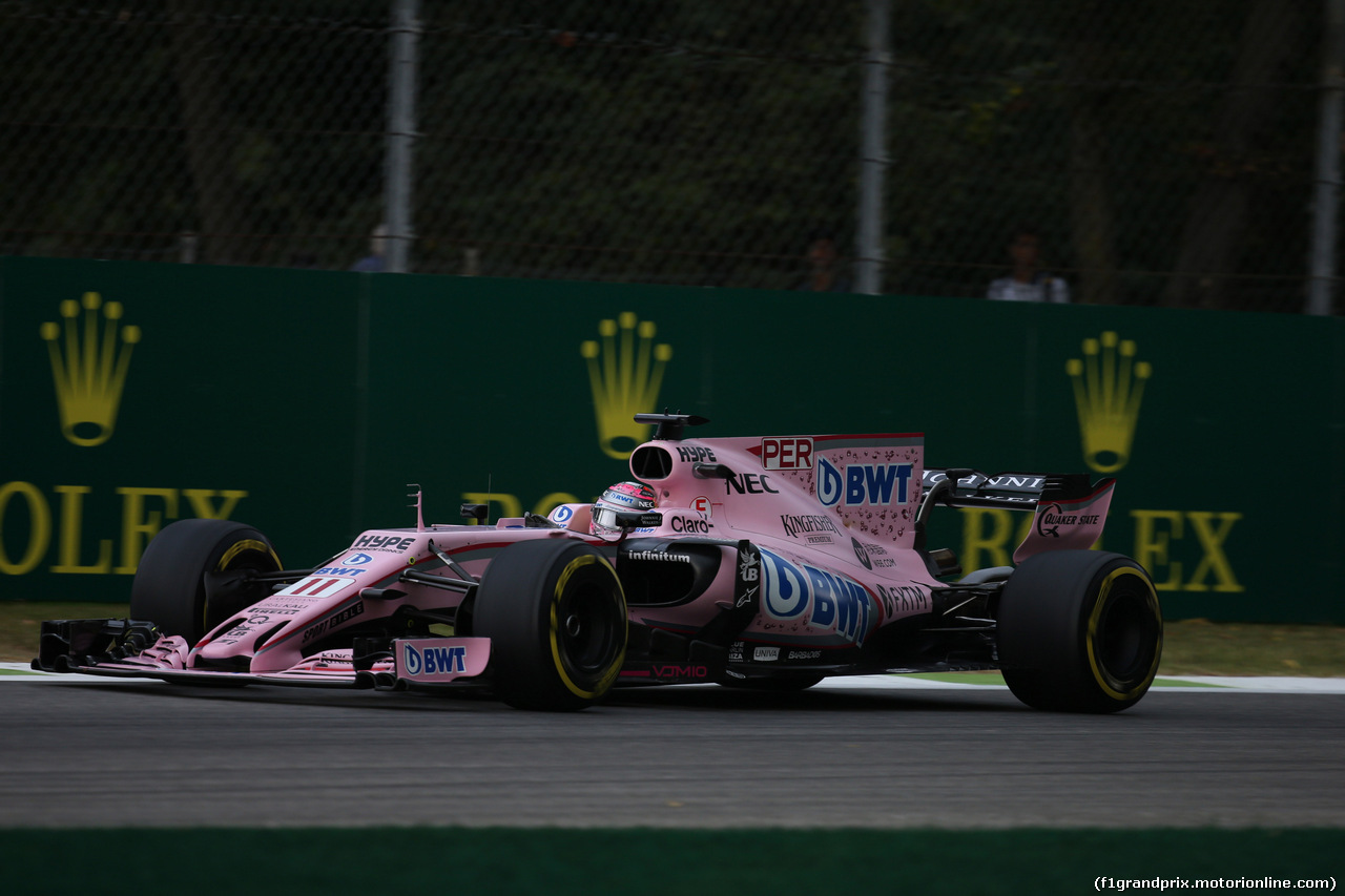 GP ITALIA, 01.09.2017- Prove Libere 1,  Sergio Perez (MEX) Sahara Force India F1 VJM010