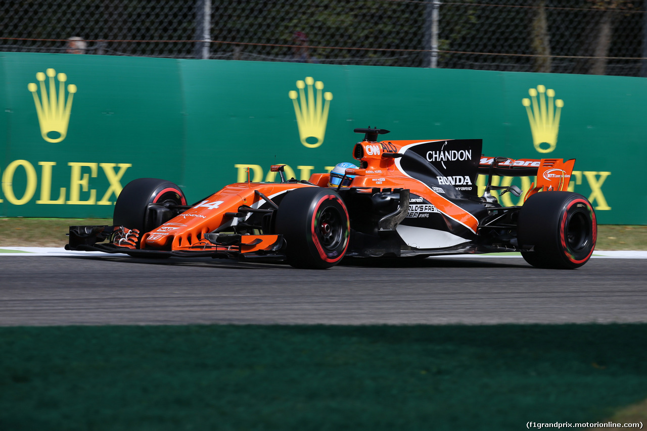 GP ITALIA, 01.09.2017- Prove Libere 1, Fernando Alonso (ESP) McLaren Honda MCL32