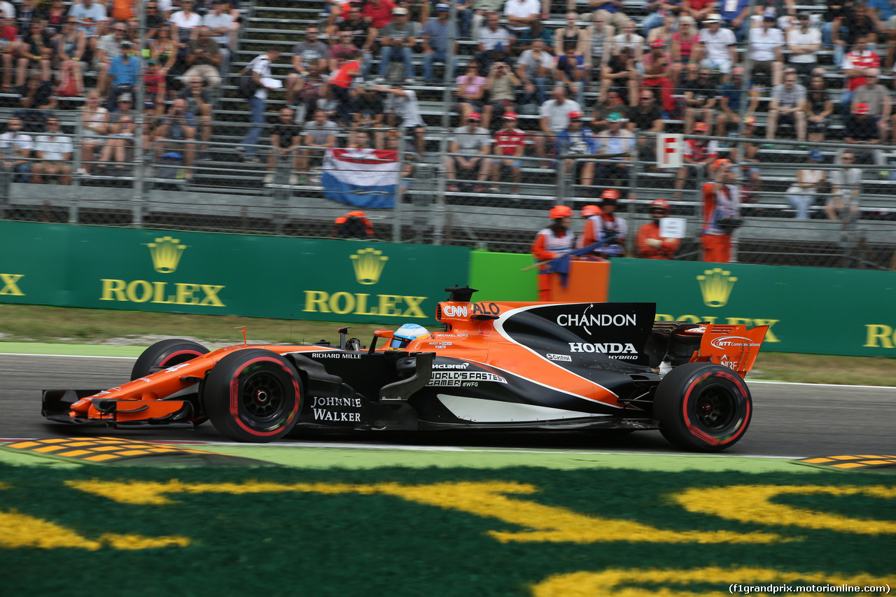 GP ITALIA, 01.09.2017- Prove Libere 1, Fernando Alonso (ESP) McLaren Honda MCL32