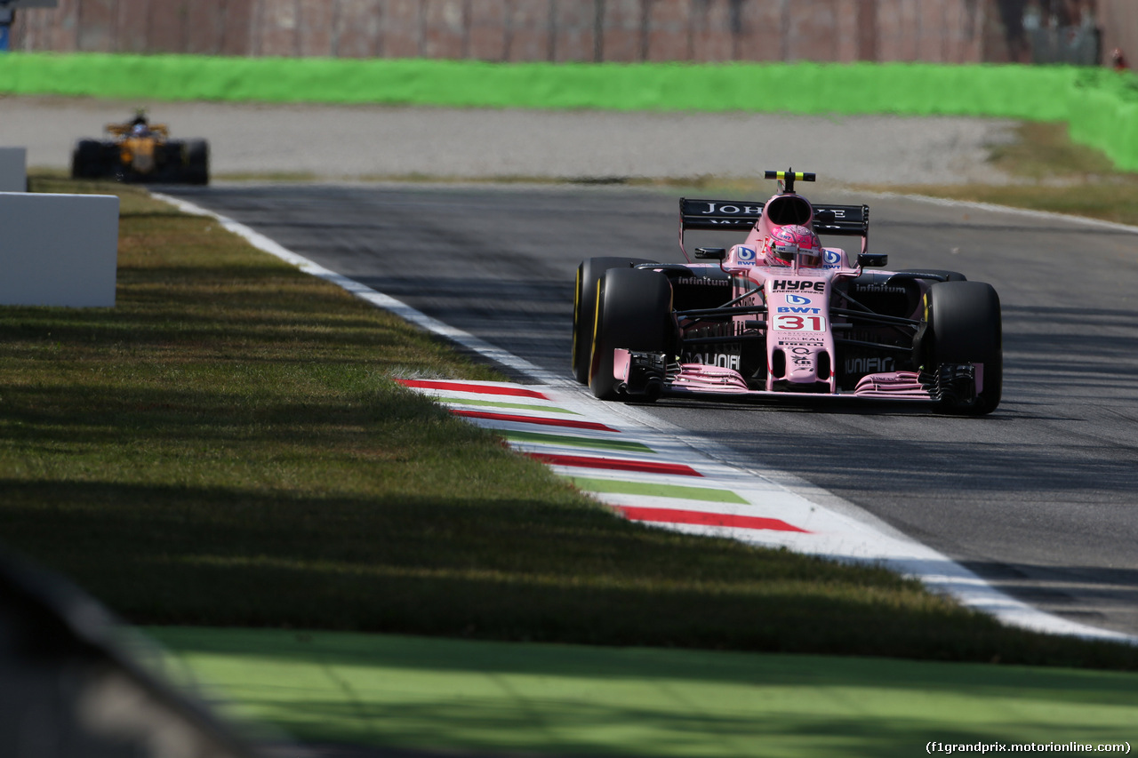 GP ITALIA, 01.09.2017- Prove Libere 2, Esteban Ocon (FRA) Sahara Force India F1 VJM10