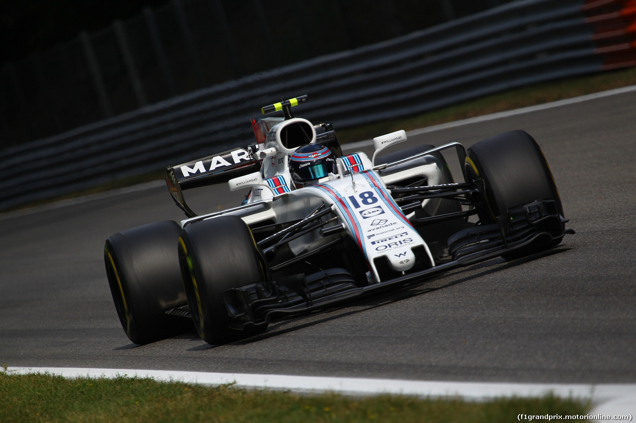 GP ITALIA, 01.09.2017- Prove Libere 2, Lance Stroll (CDN) Williams FW40