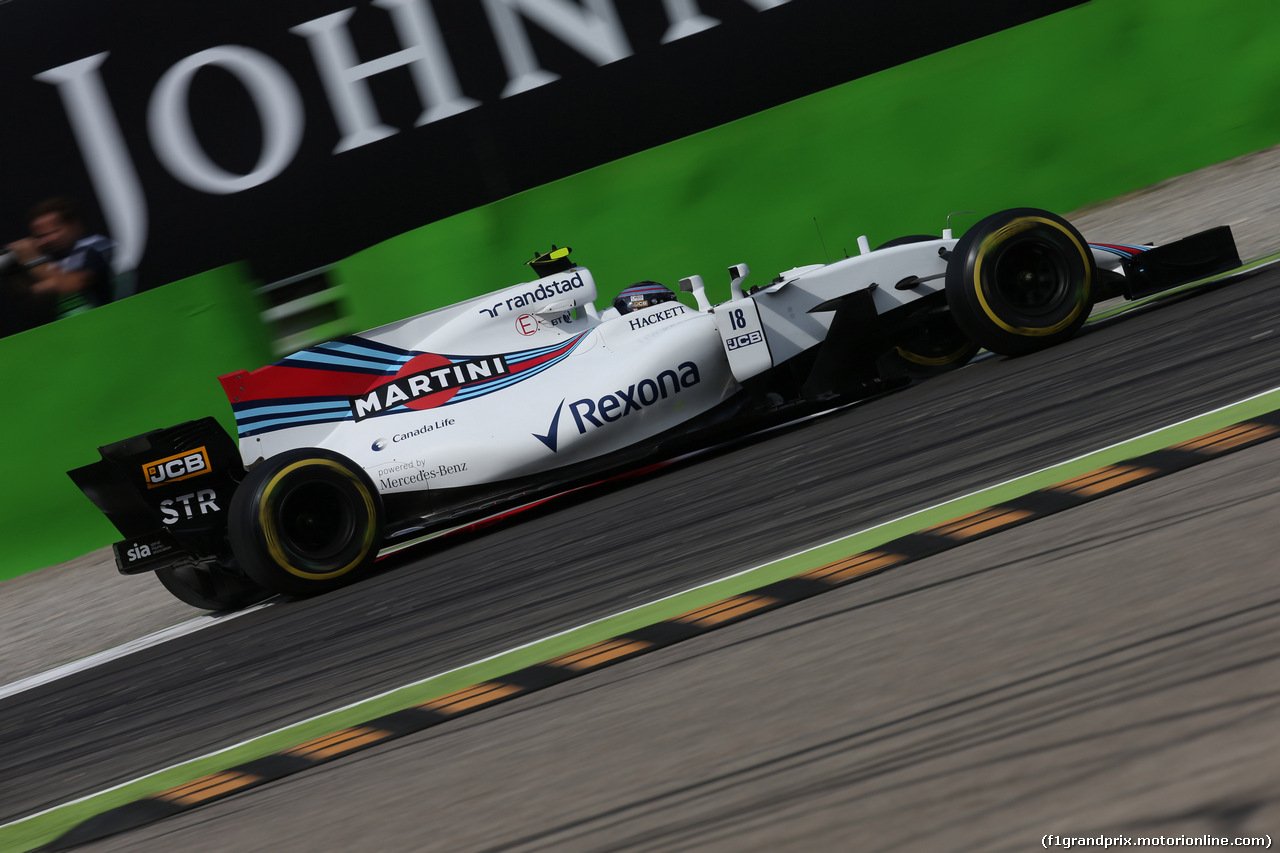 GP ITALIA, 01.09.2017- Prove Libere 2, Lance Stroll (CDN) Williams FW40