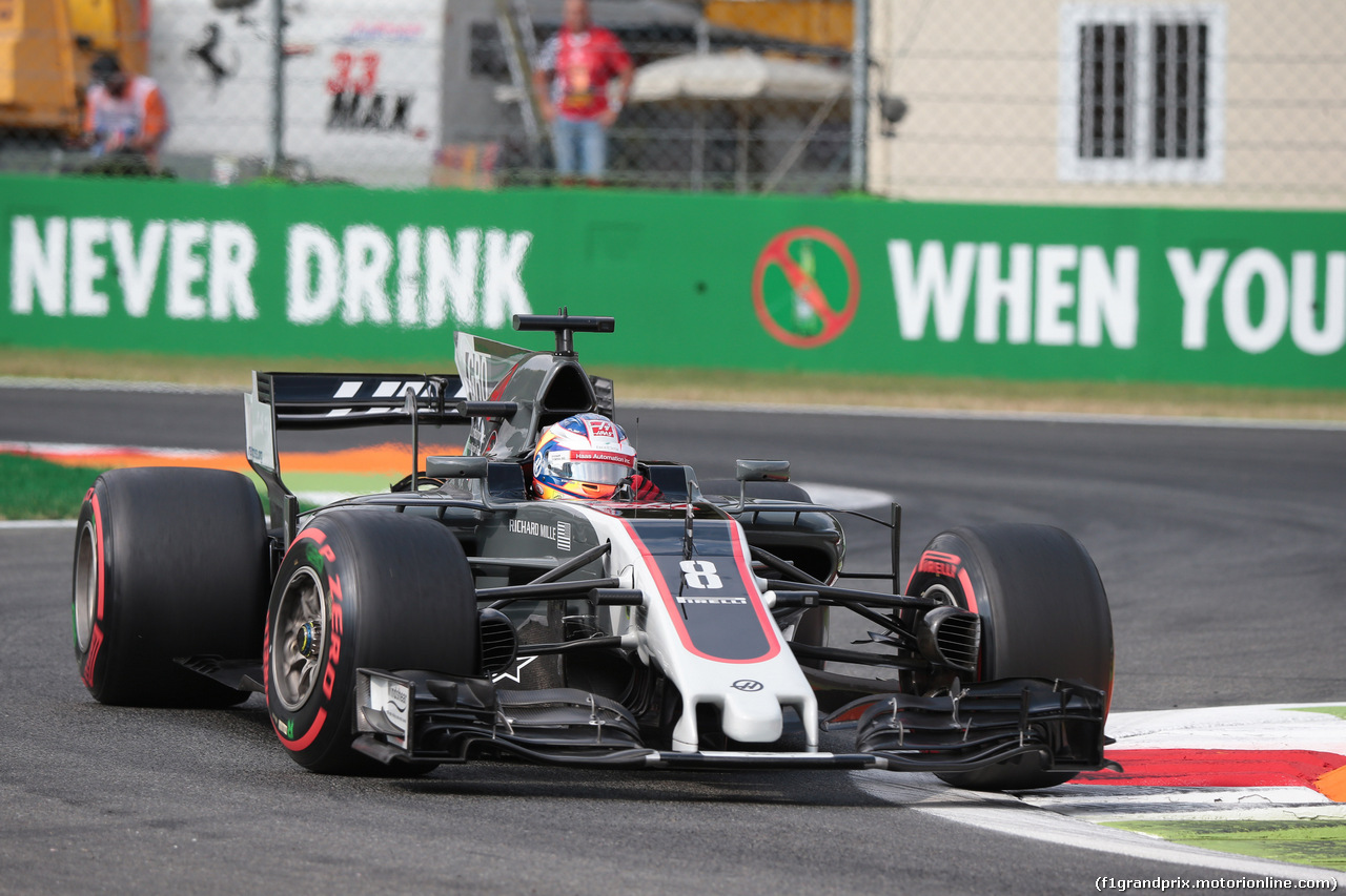 GP ITALIA, 01.09.2017- Prove Libere 2, Romain Grosjean (FRA) Haas F1 Team VF-17