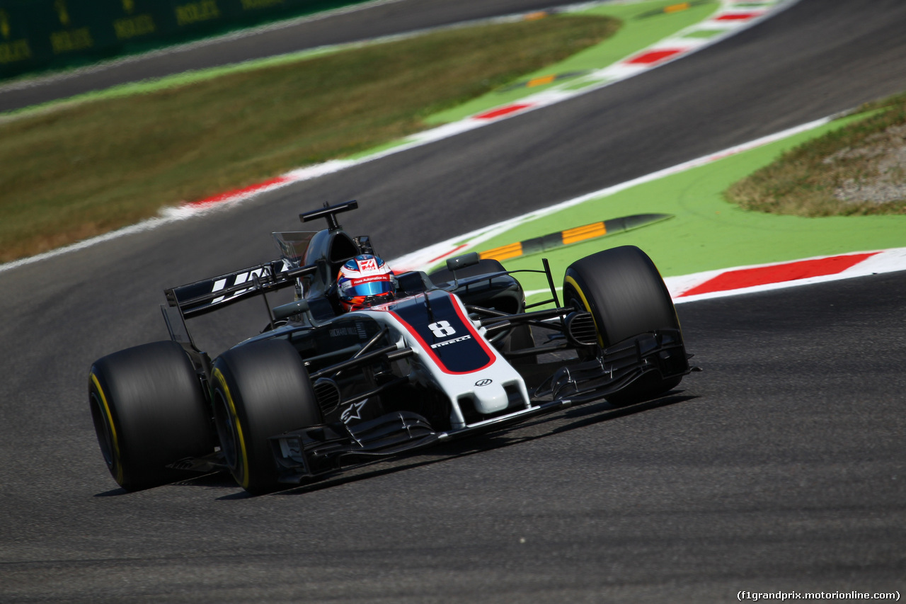 GP ITALIA, 01.09.2017- Prove Libere 2, Romain Grosjean (FRA) Haas F1 Team VF-17