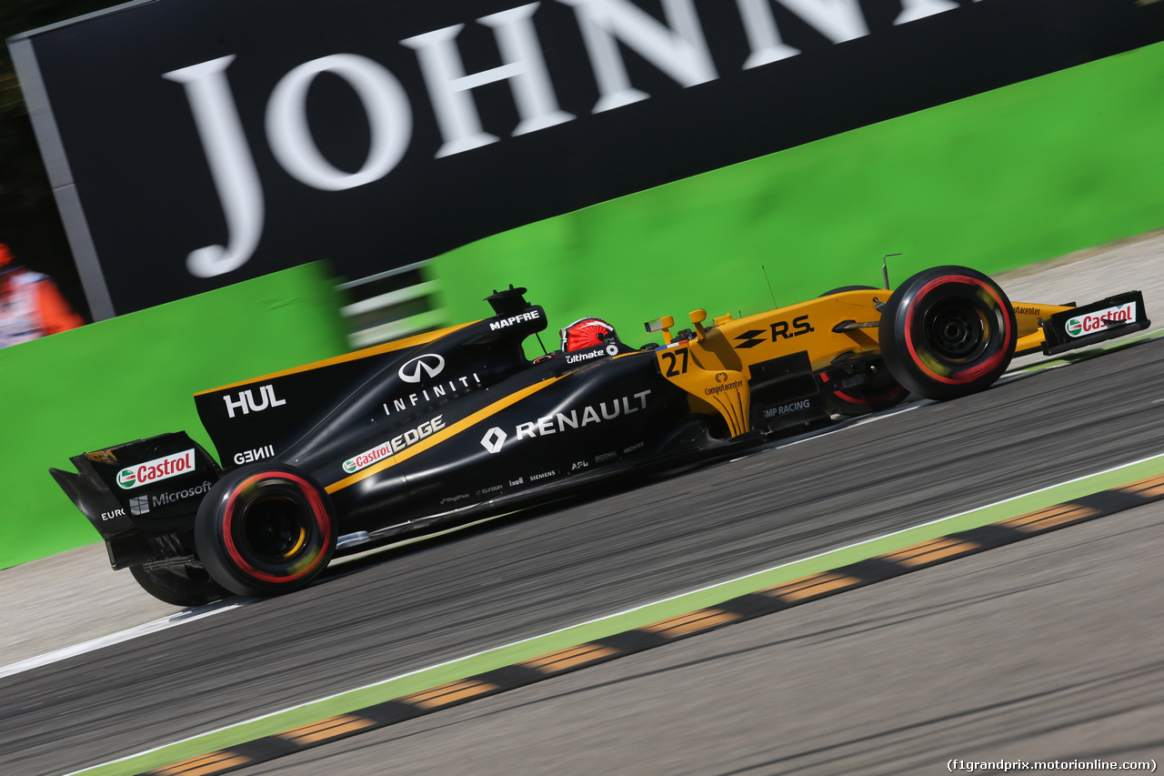 GP ITALIA, 01.09.2017- Prove Libere 2, Nico Hulkenberg (GER) Renault Sport F1 Team RS17