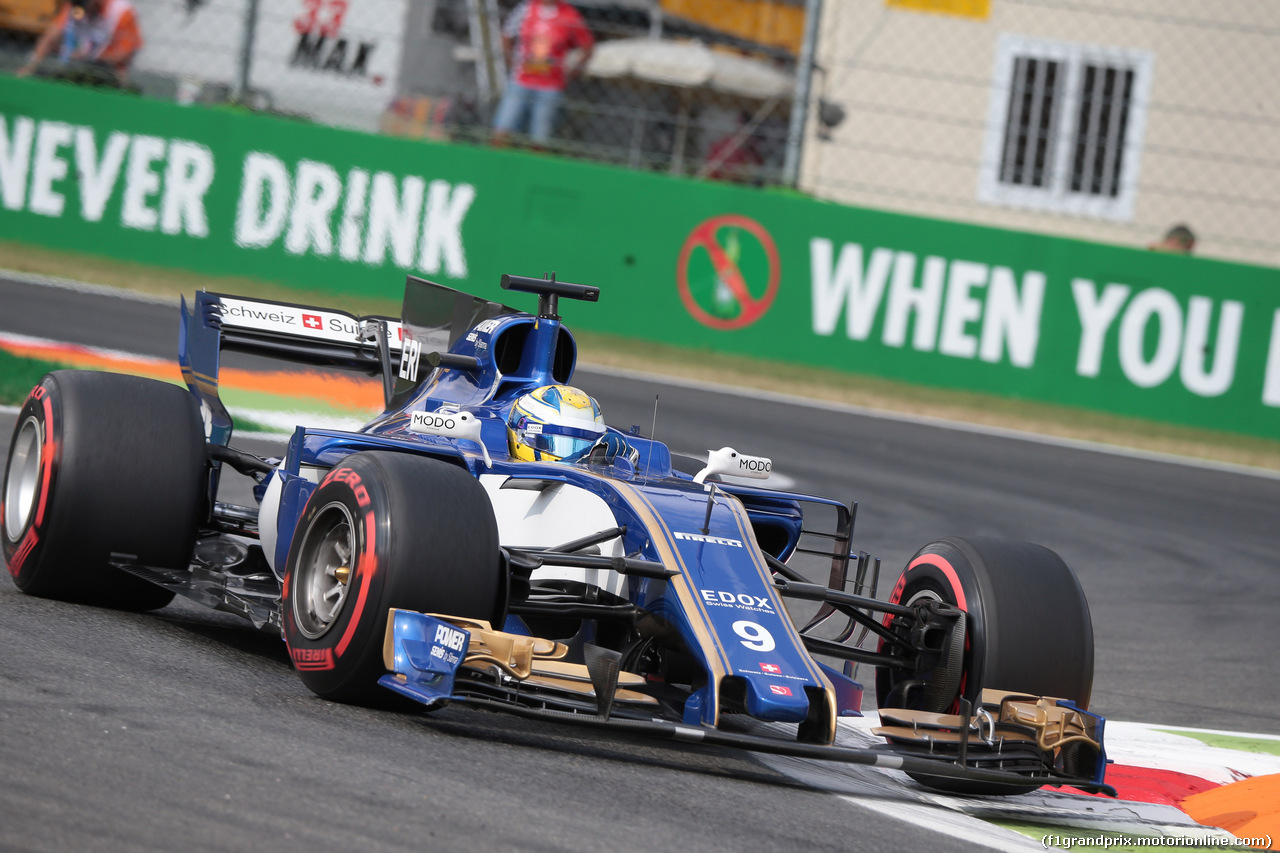 GP ITALIA, 01.09.2017- Prove Libere 2, Marcus Ericsson (SUE) Sauber C36