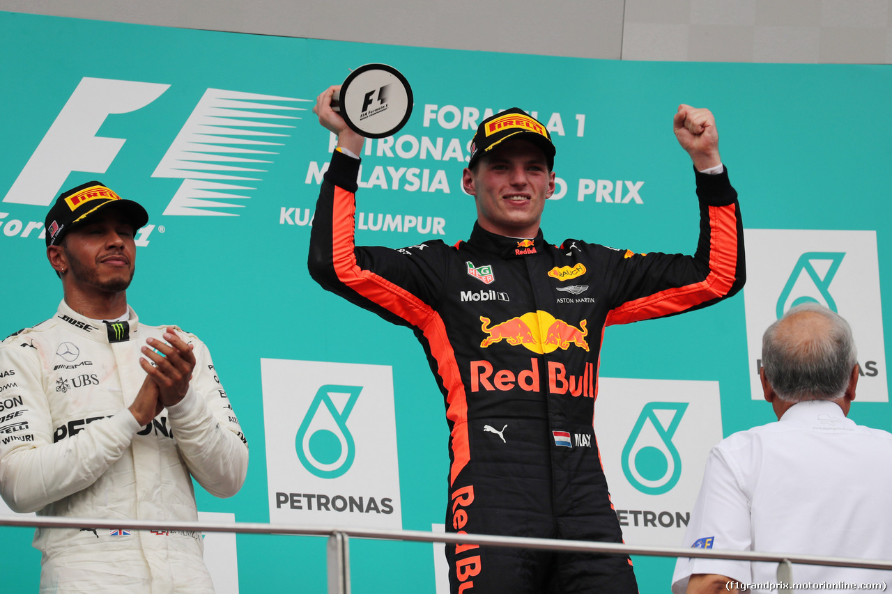 GP MALESIA, 01.10.2017 - Gara, Max Verstappen (NED) Red Bull Racing RB13 vincitore