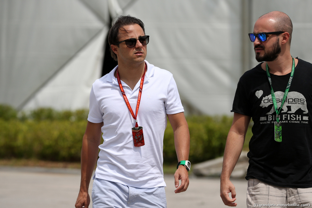 GP MALESIA, 28.09.2017 - Felipe Massa (BRA) Williams FW40 e his brither Dudu Massa (BRA)