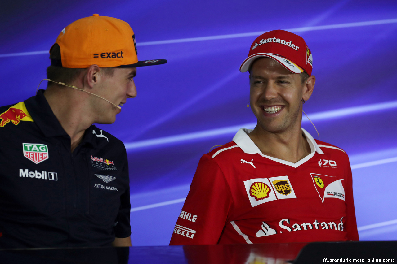 GP MALESIA, 28.09.2017 - Conferenza Stampa, Max Verstappen (NED) Red Bull Racing RB13 e Sebastian Vettel (GER) Ferrari SF70H