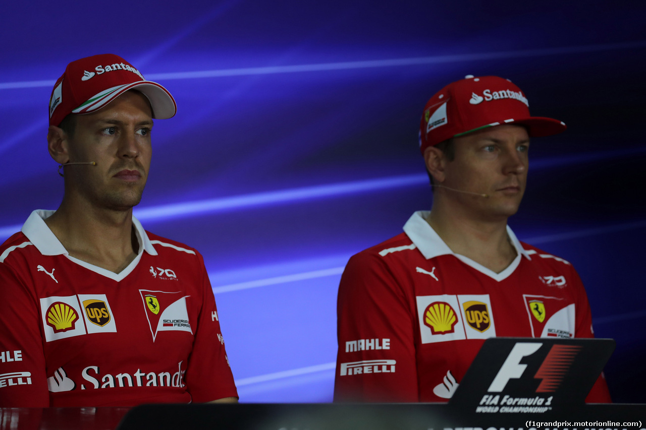 GP MALESIA, 28.09.2017 - Conferenza Stampa, Sebastian Vettel (GER) Ferrari SF70H e Kimi Raikkonen (FIN) Ferrari SF70H