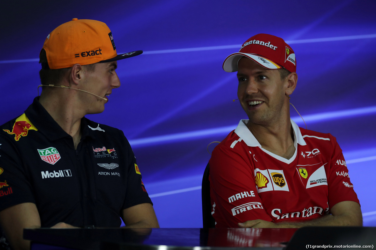 GP MALESIA, 28.09.2017 - Conferenza Stampa, Max Verstappen (NED) Red Bull Racing RB13 e Sebastian Vettel (GER) Ferrari SF70H