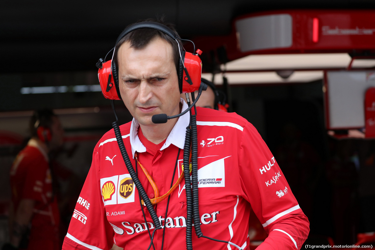 GP MALESIA, 30.09.2017 - Prove Libere 3, Riccardo Adami (ITA) Ferrari Gara Engineer